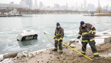 CHICAGO FIRE -- "The Tendency of a Drowning Victim" Episode 816 -- Pictured: (l-r) Alberto Rosende as Blake Gallo, Joe Minoso as Joe Cruz -- (Photo by: Adrian S. Burrows Sr./NBC)