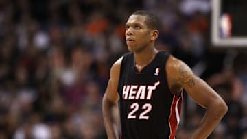 PHOENIX - DECEMBER 23: James Jones #22 of the Miami Heat during the NBA game against the Phoenix Suns at US Airways Center on December 23, 2010 in Phoenix, Arizona. The Heat defeated the Suns 95-83. NOTE TO USER: User expressly acknowledges and agrees that, by downloading and or using this photograph, User is consenting to the terms and conditions of the Getty Images License Agreement. (Photo by Christian Petersen/Getty Images)