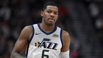 SALT LAKE CITY, UT - DECEMBER 23: Joe Johnson #6 of the Utah Jazz runs up court during their game against the Oklahoma City Thunder at Vivint Smart Home Arena on December 23, 2017 in Salt Lake City, Utah. (Photo by Gene Sweeney Jr./Getty Images)