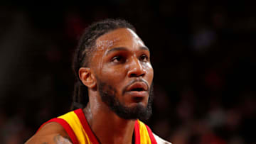PORTLAND, OR - FEBRUARY 11: Jae Crowder #99 of the Utah Jazz shoots the ball against the Portland Trail Blazers on February 11, 2018 at the Moda Center in Portland, Oregon. NOTE TO USER: User expressly acknowledges and agrees that, by downloading and or using this Photograph, user is consenting to the terms and conditions of the Getty Images License Agreement. Mandatory Copyright Notice: Copyright 2018 NBAE (Photo by Cameron Browne/NBAE via Getty Images)