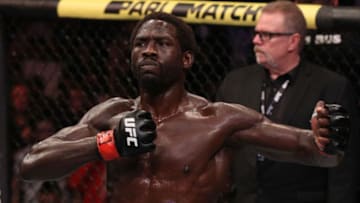 RIO DE JANEIRO, BRAZIL - MAY 11: Jared Cannonier celebrates after his victory over Anderson Silva of Brazil in their middleweight bout during the UFC 237 event at Jeunesse Arena on May 11, 2019 in Rio De Janeiro, Brazil. (Photo by Buda Mendes/Zuffa LLC/Zuffa LLC via Getty Images)