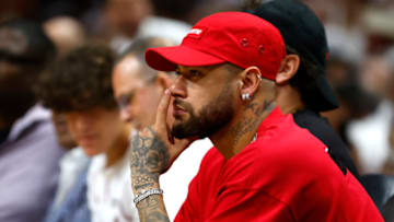MIAMI, FLORIDA - JUNE 09: Neymar is seen in attendance during Game Four of the 2023 NBA Finals between the Denver Nuggets and the Miami Heat at Kaseya Center on June 09, 2023 in Miami, Florida. NOTE TO USER: User expressly acknowledges and agrees that, by downloading and or using this photograph, User is consenting to the terms and conditions of the Getty Images License Agreement. (Photo by Mike Ehrmann/Getty Images)