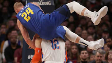 Mason Plumlee vs. Steven Adams,. OKC Thunder (Photo by Matthew Stockman/Getty Images)
