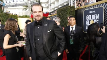 BEVERLY HILLS, CA - JANUARY 07: 75th ANNUAL GOLDEN GLOBE AWARDS -- Pictured: Actor David Harbour arrives to the 75th Annual Golden Globe Awards held at the Beverly Hilton Hotel on January 7, 2018. (Photo by Trae Patton/NBC/NBCU Photo Bank via Getty Images)