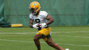 Wide receiver Amari Rodgers (8) is shown during the second day of Green Bay Packers rookie minicamp Saturday, May 15, 2021 in Green Bay, Wis.Cent02 7fsr93yrac91lghe0hjf Original