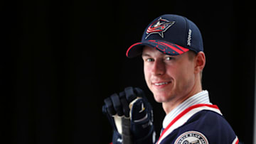 SUNRISE, FL - JUNE 27: Paul Bittner poses after being selected 38th overall by the Columbus Blue Jackets during the 2015 NHL Draft at BB