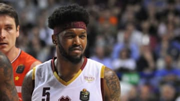 MESTRE, ITALY - APRIL 23: Julyan Stone of Umana looks over during the LegaBasket of Serie A1 match between Reyer Umana Venezia and Openjobmetis Varese at Palasport Taliercio on April 23, 2017 in Mestre, Italy. (Photo by Arturo Presotto - Iguana Press/Getty Images)