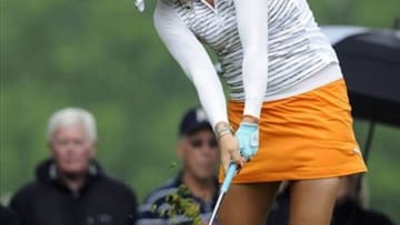Jun 7, 2013; Pittsford, NY, USA; on the 15th tee during the first round of the Wegmans LPGA Championship at Locust Hill Country Club. Mandatory Credit: Mark Konezny-USA TODAY Sports