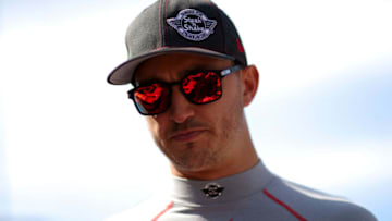 INDIANAPOLIS, IN - MAY 26: Graham Rahal, driver of the #15 Steak n' Shake Honda stands on the grid during Carb day for the 101st Indianapolis 500 at Indianapolis Motorspeedway on May 26, 2017 in Indianapolis, Indiana. (Photo by Chris Graythen/Getty Images)