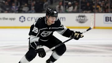 LOS ANGELES, CALIFORNIA - JANUARY 10: Alex Turcotte #39 of the Los Angeles Kings skates during a 3-1 win over the New York Rangers at Staples Center on January 10, 2022 in Los Angeles, California. (Photo by Harry How/Getty Images)