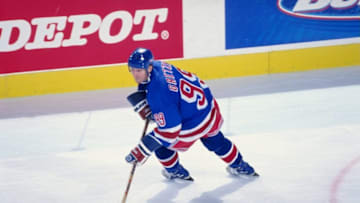 Wayne Gretzky #99 of the New York Rangers. Credit: Rick Stewart /Allsport