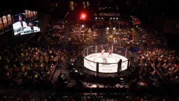 Cheick Kongo and Sergei Kharitonov fight in the Bellator 265 mixed martial arts event on Friday, August 20, 2021 at the Sanford Pentagon in Sioux Falls.Bellator Mma 013