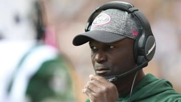 Oct 9, 2016; Pittsburgh, PA, USA; New York Jets head coach Todd Bowles on the sidelines against the Pittsburgh Steelers during the second half of their game at Heinz Field. The Steelers won, 31-13. Mandatory Credit: Jason Bridge-USA TODAY Sports