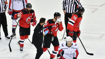 New Jersey Devils center Nico Hischier (13): (Catalina Fragoso-USA TODAY Sports)