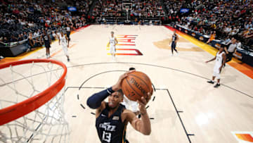 SALT LAKE CITY, UT - JULY 2: Tony Bradley #13 of the Utah Jazz shoots the ball against the San Antonio Spurs during the 2018 Utah Summer League on July 2, 2018 at vivint.SmartHome Arena in Salt Lake City, Utah. Copyright 2018 NBAE (Photo by Joe Murphy/NBAE via Getty Images)