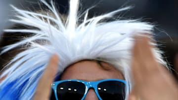 PROVO, UT - SEPTEMBER 17: A Brigham Young Cougars fan cheers on the Cougars during the game against the UCLA Bruins at LaVell Edwards Stadium on September 17, 2016 in Provo, Utah. (Photo by Gene Sweeney Jr./Getty Images) *** Local Caption ***