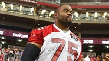 Jun. 11, 2013; Glendale, AZ, USA: Arizona Cardinals tackle Levi Brown during mini camp at University of Phoenix Stadium. Mandatory Credit: Mark J. Rebilas-USA TODAY Sports