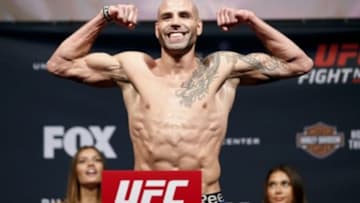 Jul 24, 2015; Chicago, IL, USA; Ben Sounders during weigh ins for UFC Fight Night at United Center. Mandatory Credit: Kamil Krzaczynski-USA TODAY Sports