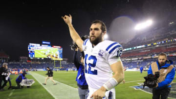 NASHVILLE, TN - DECEMBER 30: Andrew Luck #12 of the Indianapolis Colts waves to the crowd while leaving the field after beating the Tennessee Titans at Nissan Stadium on December 30, 2018 in Nashville, Tennessee. (Photo by Andy Lyons/Getty Images)