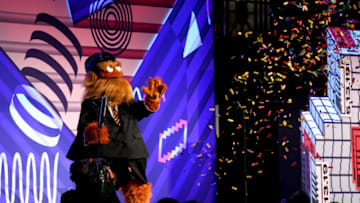 NEW YORK, NEW YORK - MAY 13: Gritty speaks on stage at The 23rd Annual Webby Awards on May 13, 2019 in New York City. (Photo by Noam Galai/Getty Images for Webby Awards)