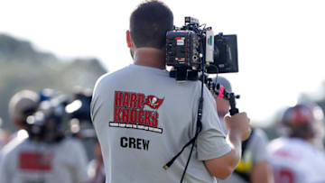 TAMPA, FL - JULY 29: The crew of HBO's Hard Knocks Training Camp with the Tampa Bay Buccaneers filming at One Buc Place on July 29, 2017 in Tampa, Florida. (Photo by Don Juan Moore/Getty Images)