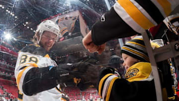 DETROIT, MI - FEBRUARY 06: David Pastrnak