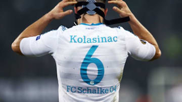 MOENCHENGLADBACH, GERMANY - MARCH 16: Sead Kolasinac of Schalke reacts after the UEFA Europa League Round of 16 second leg match between Borussia Moenchengladbach and FC Schalke 04 at Borussia Park Stadium on March 16, 2017 in Moenchengladbach, Germany. (Photo by Alex Grimm/Bongarts/Getty Images )