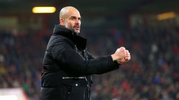 BOURNEMOUTH, ENGLAND - FEBRUARY 13: Pep Guardiola the manager of Manchester City reacts during the Premier League match between AFC Bournemouth and Manchester City at Vitality Stadium on February 13, 2017 in Bournemouth, England. (Photo by Catherine Ivill - AMA/Getty Images)
