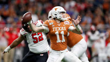 2021 NFL Draft prospect Sam Ehlinger #11 of the Texas Longhorns (Photo by Tim Warner/Getty Images)