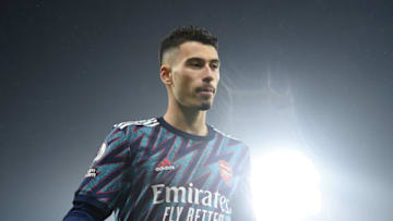 NORWICH, ENGLAND - DECEMBER 26: Gabriel Martinelli of Arsenal looks on during the Premier League match between Norwich City and Arsenal at Carrow Road on December 26, 2021 in Norwich, England. (Photo by Harriet Lander/Getty Images)