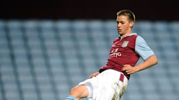 BIRMINGHAM, ENGLAND - MARCH 20: Jordan Lyden of Aston Villa during the NextGen Series Quarter Final match between Aston Villa U19 and Olympiacos U19 at Villa Park on March 20, 2013 in Birmingham, England. (Photo by Tony Marshall/Getty Images)