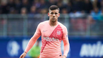 EIBAR, SPAIN - MAY 19: Carles Perez of FC Barcelona reacts during the La Liga match between SD Eibar and FC Barcelona at Ipurua Municipal Stadium on May 19, 2019 in Eibar, Spain. (Photo by Juan Manuel Serrano Arce/Getty Images)