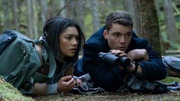 The Night Agent. (L to R) Luciane Buchanan as Rose Larkin, Gabriel Basso as Peter Sutherland in episode 103 of The Night Agent. Cr. Dan Power/Netflix © 2023