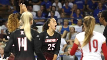 Louisville’s Amaya Tillman celebrates after the Cards score against Kentucky.Sept. 14, 2022Louisvillevskentucky 19