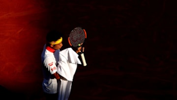 MONTE-CARLO, MONACO - APRIL 21: Kei Nishikori of Japan takes a break between points during his men's Semi-Final match against Alexander Zverev Jr. of Germany during day seven of ATP Masters Series: Monte Carlo Rolex Masters at Monte-Carlo Sporting Club on April 21, 2018 in Monte-Carlo, Monaco. (Photo by Julian Finney/Getty Images)