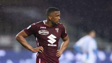 TURIN, ITALY - APRIL 26: Gleison Bremer of Torino FC reacts during the Serie A match between Torino FC and SSC Napoli at Stadio Olimpico di Torino on April 26, 2021 in Turin, Italy. (Photo by Jonathan Moscrop/Getty Images)
