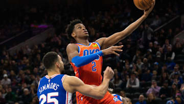 Ben Simmons, Sixers, Shai Gilgeous-Alexander Mandatory Credit: Bill Streicher-USA TODAY Sports