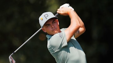 ATLANTA, GA - SEPTEMBER 20: Rickie Fowler of the United States plays his shot from the second tee during the first round of the TOUR Championship at East Lake Golf Club on September 20, 2018 in Atlanta, Georgia. (Photo by Kevin C. Cox/Getty Images)