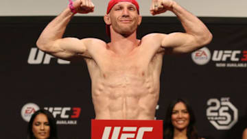 ATLANTIC CITY, NJ - APRIL 20: Ryan LaFlare poses on the scale during the UFC Fight Night weigh-in at the Boardwalk Hall on April 20, 2018 in Atlantic City, New Jersey. (Photo by Patrick Smith/Zuffa LLC/Zuffa LLC via Getty Images)