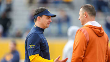 Steve Sarkisian, Neal Brown, Texas football Mandatory Credit: Ben Queen-USA TODAY Sports