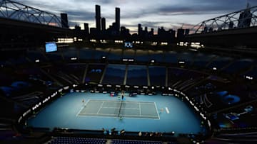 MELBOURNE, AUSTRALIA - FEBRUARY 15: General view of Rod Laver Arena during the Women's Singles fourth round match against Shelby Rogers of the United States and Ashleigh Barty of Australia during day eight of the 2021 Australian Open at Melbourne Park on February 15, 2021 in Melbourne, Australia. (Photo by Quinn Rooney/Getty Images)