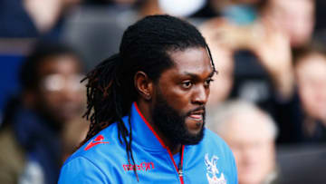 LONDON, ENGLAND - FEBRUARY 21: Emmanuel Adebayor of Crystal Palace walks out for the Emirates FA Cup Fifth Round match between Tottenham Hotspur and Crystal Palace at White Hart Lane on February 21, 2016 in London, England. (Photo by Julian Finney/Getty Images)