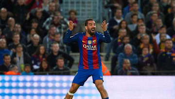 BARCELONA, SPAIN - NOVEMBER 19: Arda Turan of Barcelona reacts during the La Liga match between FC Barcelona and Malaga CF at Camp Nou stadium on November 19, 2016 in Barcelona, Spain. (Photo by Manuel Queimadelos Alonso/Getty Images)