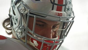 Jan 1, 2016; Glendale, AZ, USA; Ohio State Buckeyes defensive lineman Joey Bosa (97) warms up before the 2016 Fiesta Bowl against the Notre Dame Fighting Irish at University of Phoenix Stadium. Mandatory Credit: Joe Camporeale-USA TODAY Sports