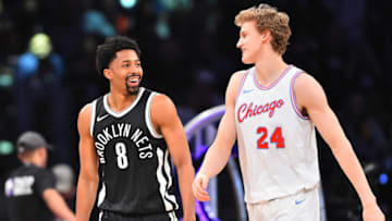 Lauri Markkanen, Spencer Dinwiddie, Chicago Bulls Mandatory Credit: Bob Donnan-USA TODAY Sports