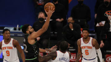 Karl-Anthony Towns and the Minnesota Timberwolves take on the New York Knicks. Mandatory Credit: Sarah Stier/Pool Photo-USA TODAY Sports