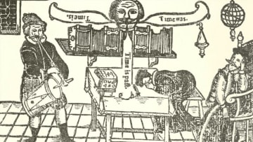 A woodblock illustration from Friar Bacon and Friar Bungay