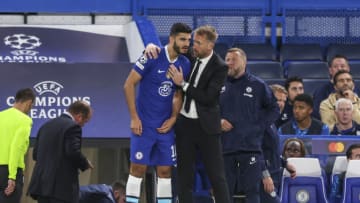 Head Coach Graham Potter with Armando Broja of Chelsea (Photo by Robin Jones/Getty Images)