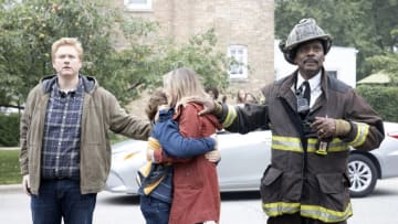 CHICAGO FIRE-- "What Went Wrong" Episode 806 -- Pictured: (right) Eamonn Walker as Battalion Chief Wallace Boden -- (Photo by: Adrian Burrows/NBC)