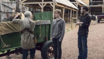 Melissa McBride as Carol Peletier, Matt Lintz as Henry, Callan McAuliffe as Alden - The Walking Dead _ Season 9, Episode 8 - Photo Credit: Gene Page/AMC